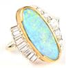 14K Yellow Gold Opal and Diamond Ring