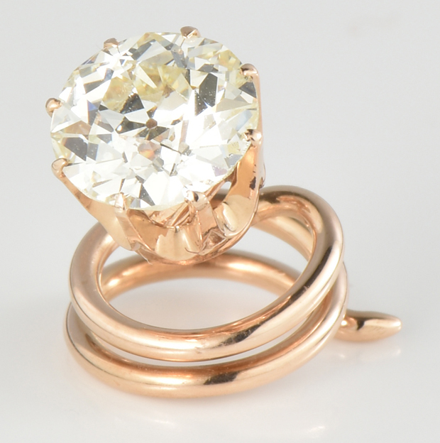 14K Rose Gold Tie Stud with a 1.61 Carat Old European Cut, GIA #5212037628