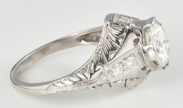 Platinum Diamond Ring with a 1.18 Carat Round Brilliant Diamond, GIA #2215037341