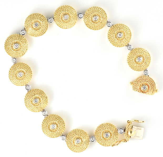 18K Two-Tone Diamond Necklace and Bracelet Set