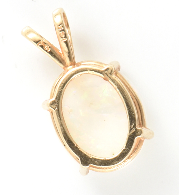 14K Yellow Gold Opal Pendant, SGL #200406E-SJ