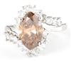 14K White Gold Diamond Ring with a 3.07 Carat Marquise Brilliant, GIA #5201971324
