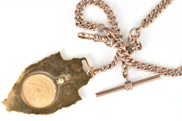 Gold Filled Watch Chain with a $5 Liberty