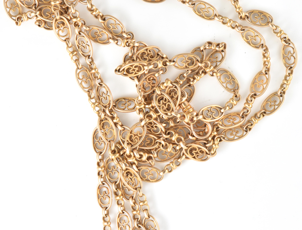 14K Yellow Gold Watch Chain
