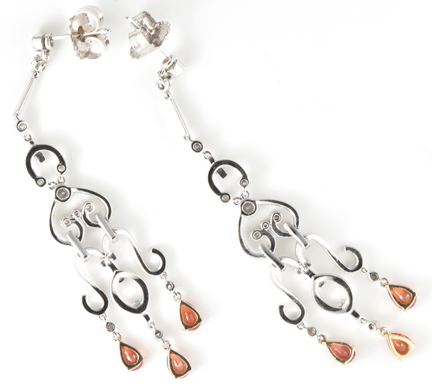14K White Gold Diamond Earrings