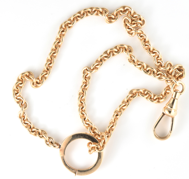 14K Yellow Gold Watch Chain 