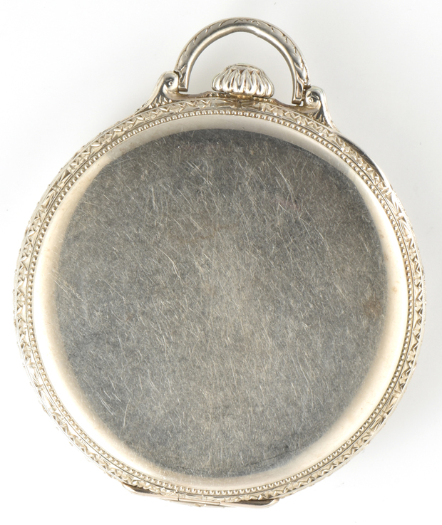 14K White Gold Man’s Pocket Watch 