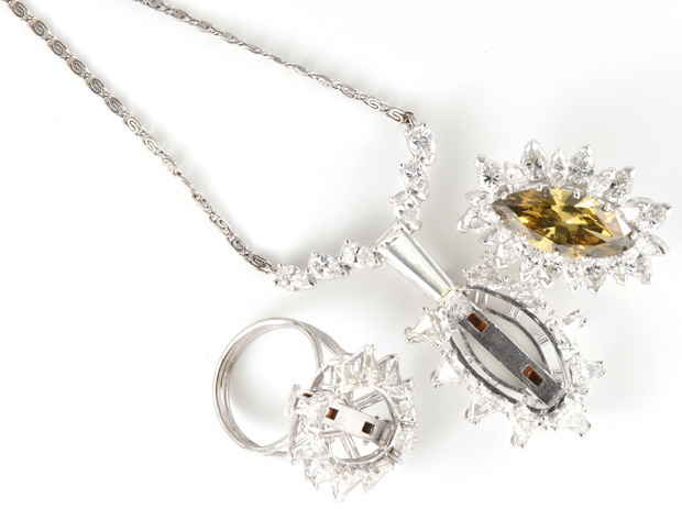 Platinum Diamond Convertible Ring/Pendant with a 4.59 Carat Marquise Diamond, GIA #8598752