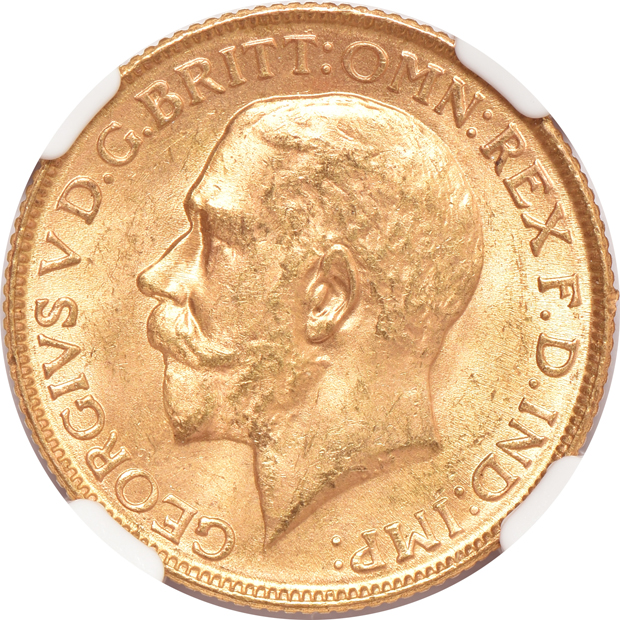 India - Three 1918-I 1 sovereign, all NGC MS-64