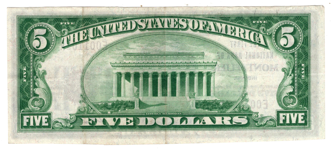 1929 $5 Type 1 - Montpelier, IN Charter #5278 - VF