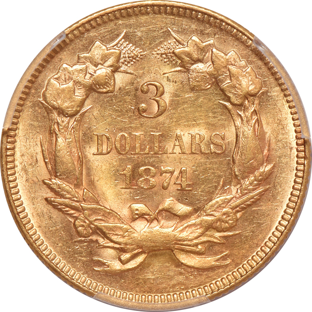 1874 PCGS AU-58