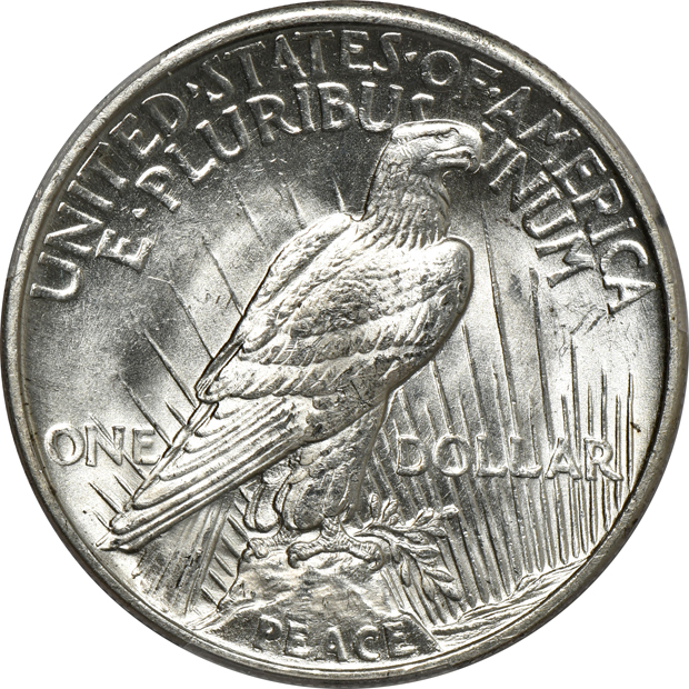 1921 Peace, High Relief PCGS MS-64 CAC
