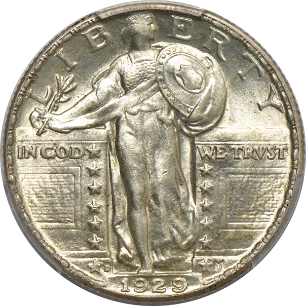 Four Mint State Standing Liberty quarters certified by PCGS