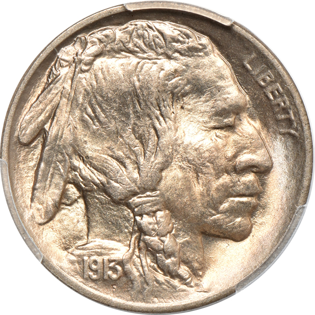 Four Mint State Buffalo nickels certified by PCGS and approved by CAC