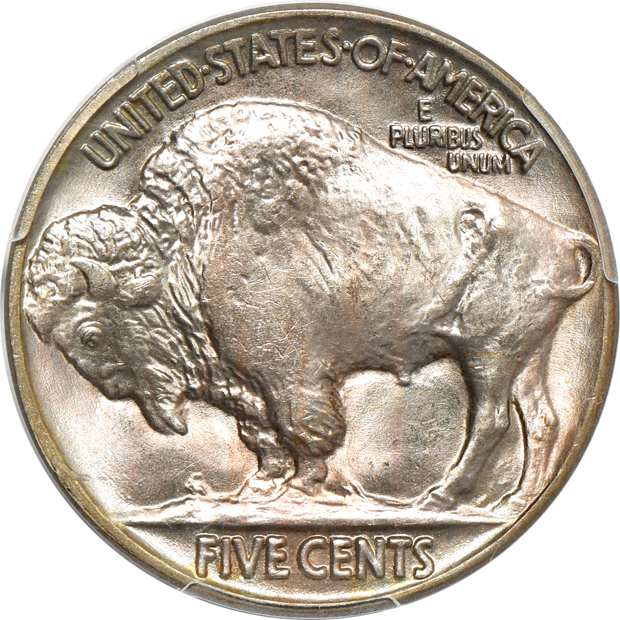 Four Mint State Buffalo nickels certified by PCGS