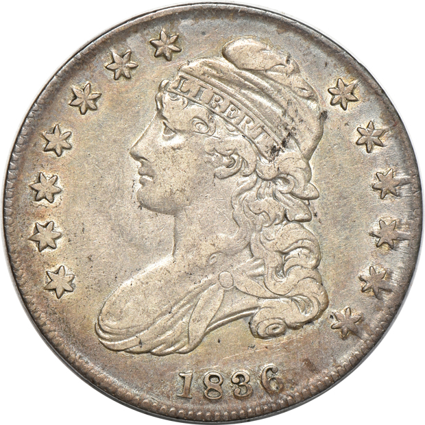 Four early silver type coins, better die-marriages