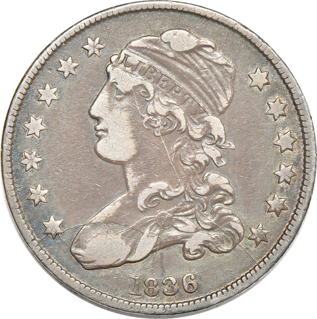 Three large-sized and three small-sized bust quarters