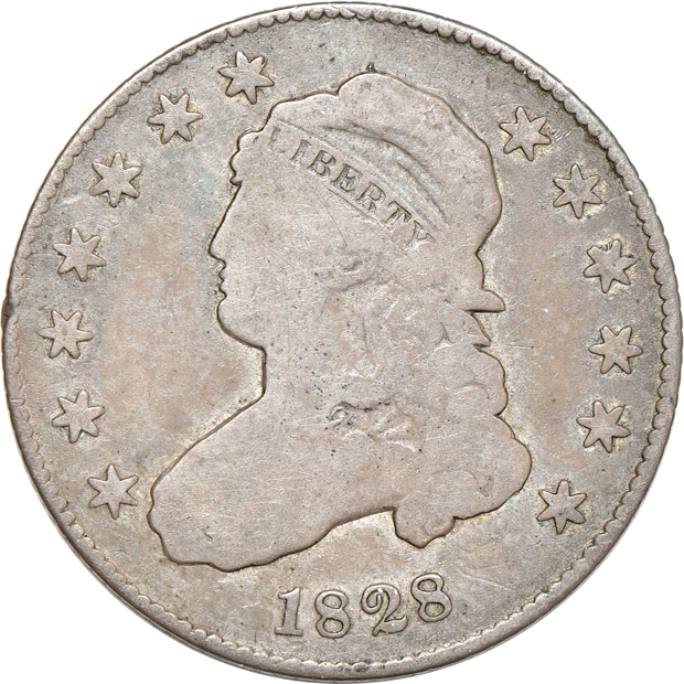 Three large-sized and three small-sized bust quarters