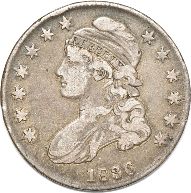 1818/7, Large 8 O-101a, 1832 Dashed Date O-112, and an 1836 Beaded Reverse O-106a, all VF 