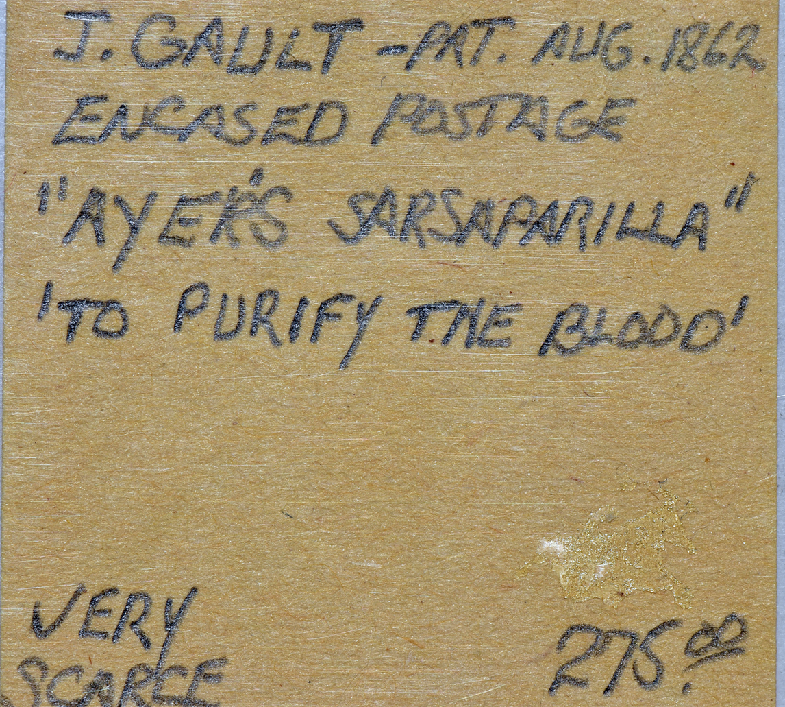 Pair of encased postage stamps