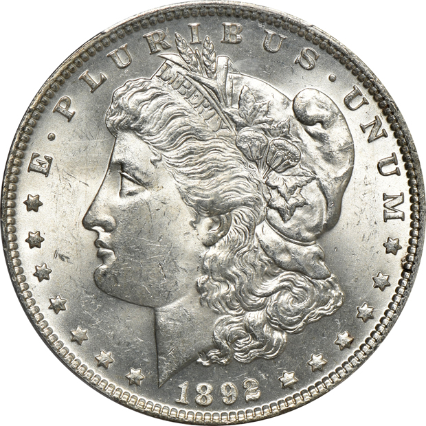 1892 MS-64, and an 1892-S XF-45 CAC, both PCGS