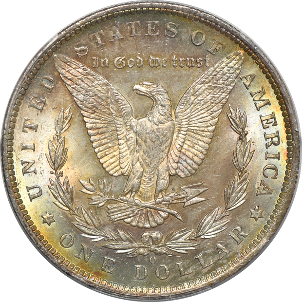 1885-O MS-65, and an 1885-O MS-65+, both PCGS CAC