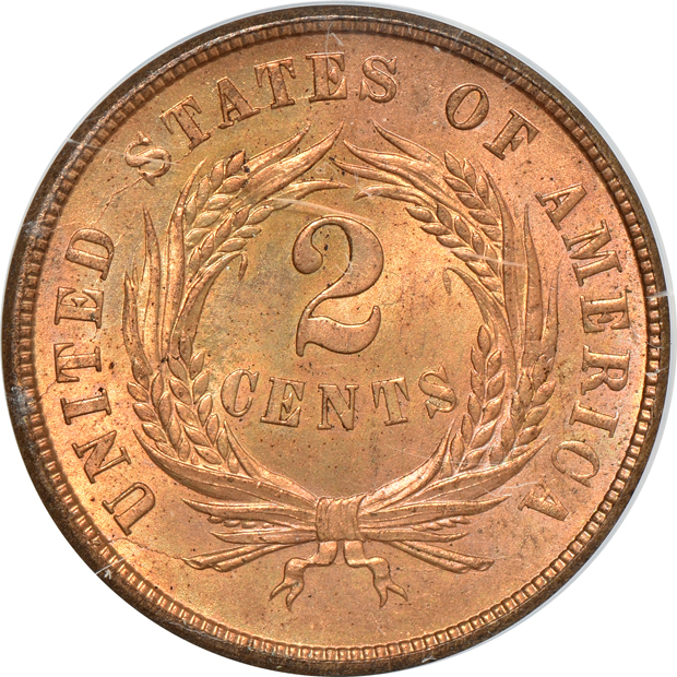 1865 ANACS MS-65 RED