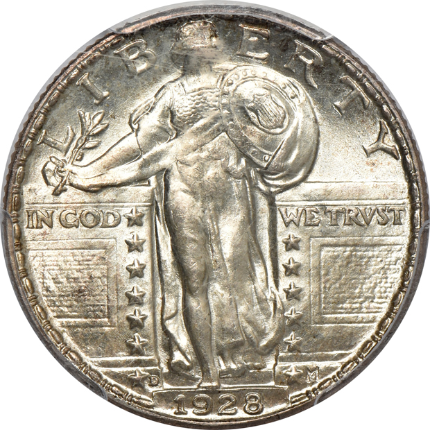 1937-S Buffalo nickel MS-66, 1928-D Standing Liberty quarter MS-65 CAC, and a 1946-S Walking Liberty half-dollar MS-66 CAC, all PCGS