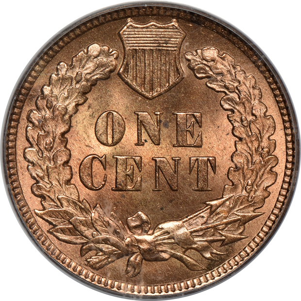 1909 Indian cent, 1909 VDB Lincoln cent, and a 1909 Lincoln cent, all PCGS MS-65RD