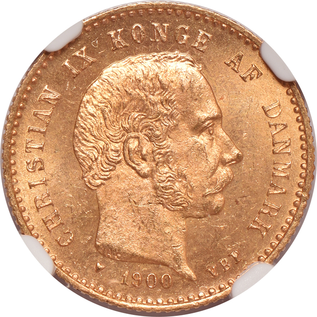 Denmark - Five Uncirculated 1900-HC VDP 10 kroner - NGC