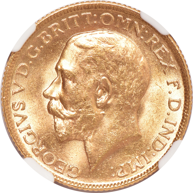India - Four 1918-I 1 sovereign- NGC MS-64