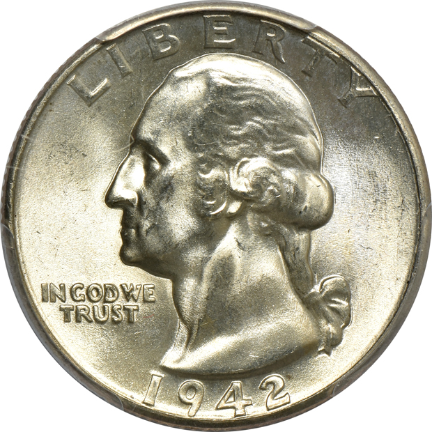 Collection of 61 different Washington quarters, 1941 through 1964-D, certified by PCGS