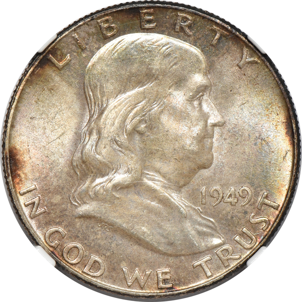 Complete collection of certified Franklin half-dollars, all FBL except the 1953-S