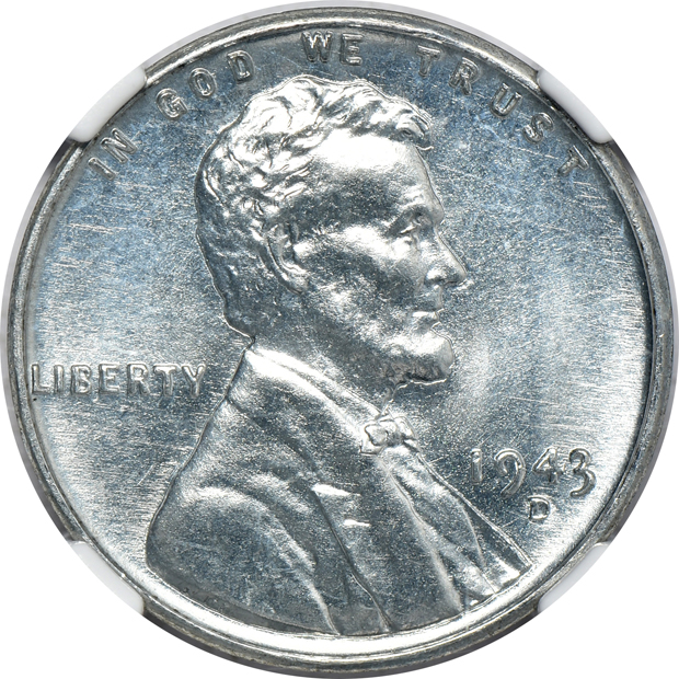 1943, 1943-D, and 1943-S, all Steel NGC MS-67