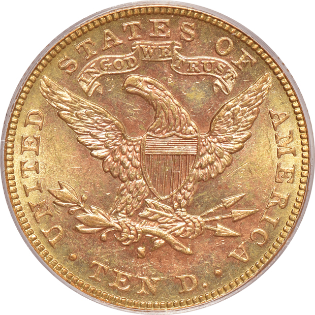 1889-S PCGS MS-61 (green label) Gold CAC