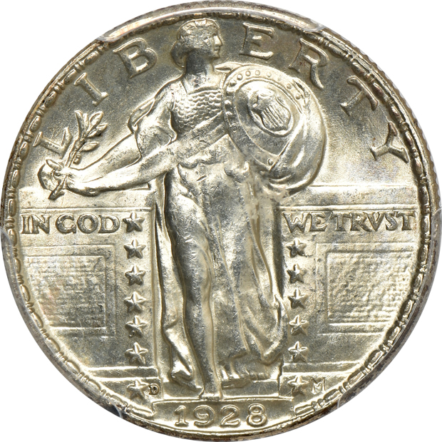 1920, 1928-D, and 1928-S, all PCGS MS-65