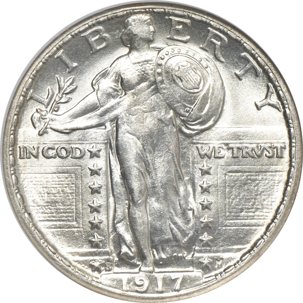 1917-S Type 2 MS-62, and a 1925 MS-64, both NGC
