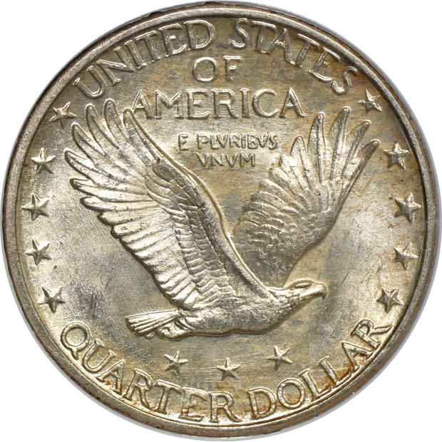 Five Standing Liberty quarters certified MS-65 by NGC