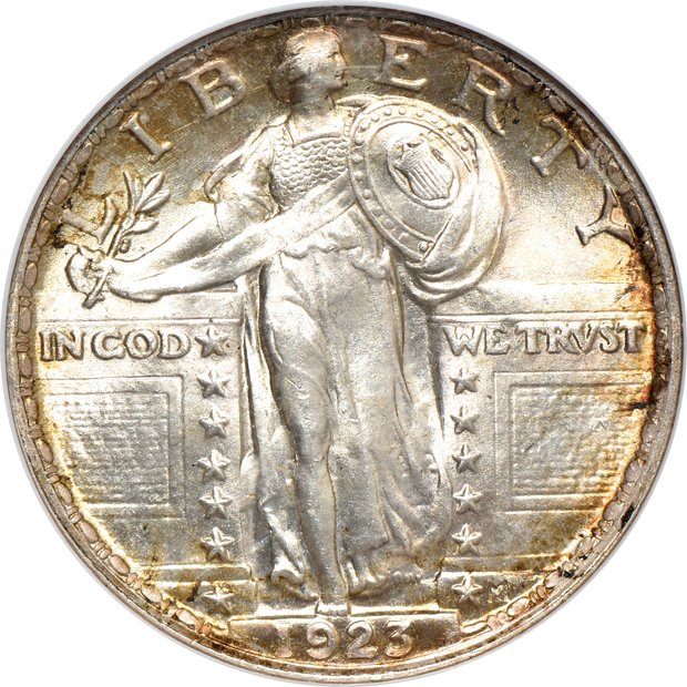 Five Standing Liberty quarters certified MS-65 by NGC