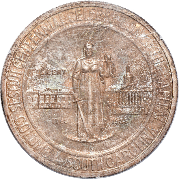 1936-D Columbia MS-67, and a 1937 Roanoke MS-65, both PCGS (rattler)
