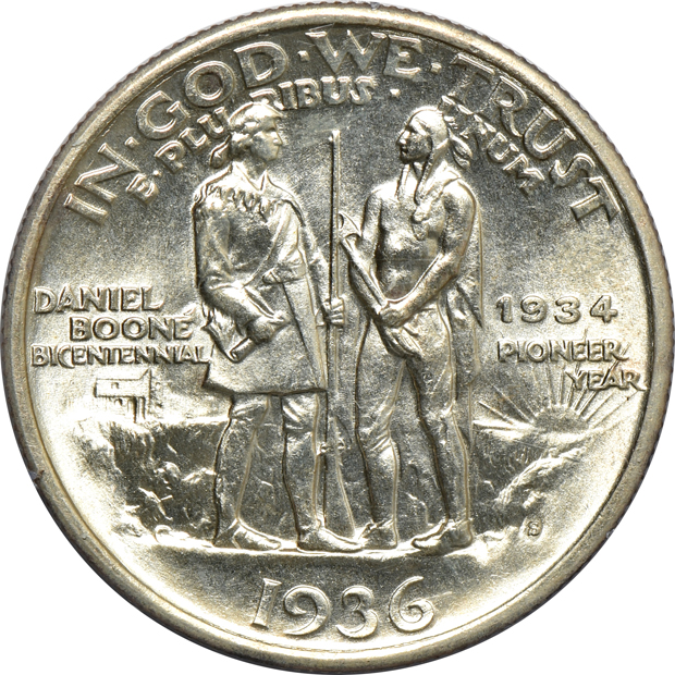 1925 Lexington MS-65, 1925 Stone Mountain MS-65 CAC, and a 1936-S Boone MS-65 CAC, all PCGS (rattler)