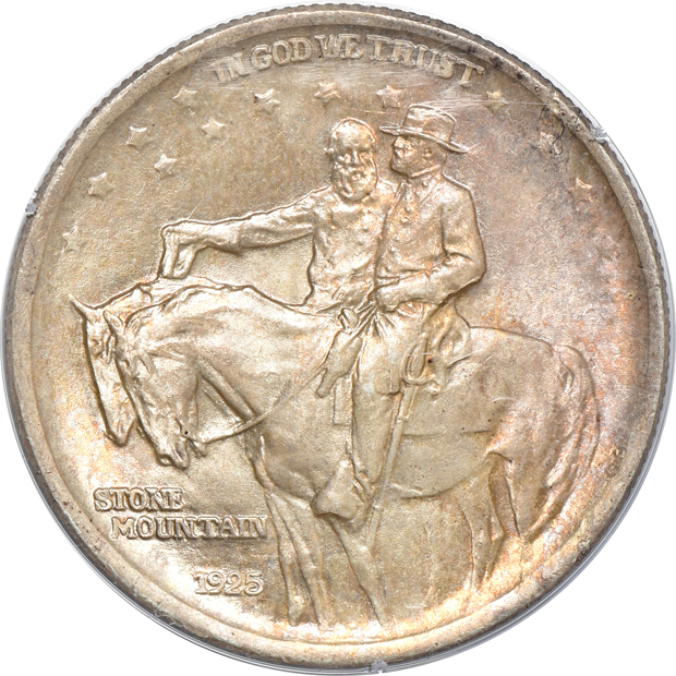 1925 Lexington MS-65, 1925 Stone Mountain MS-65 CAC, and a 1936-S Boone MS-65 CAC, all PCGS (rattler)