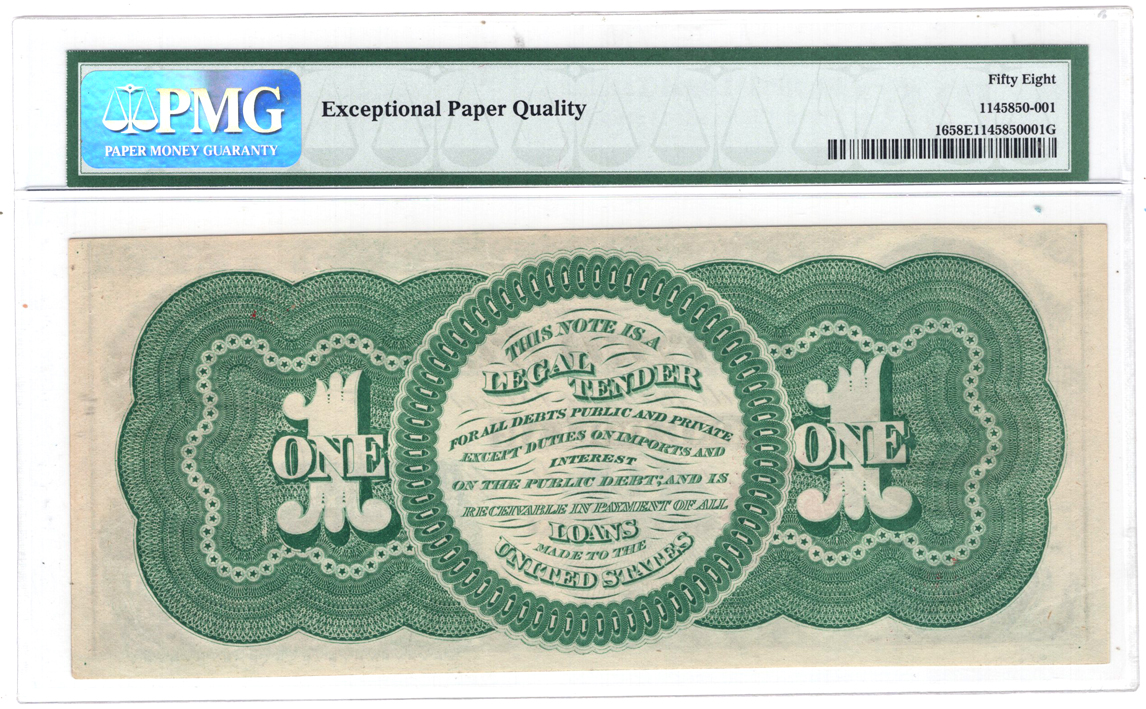 1862 $1 Fr# 16 - PMG AU-58 EPQ