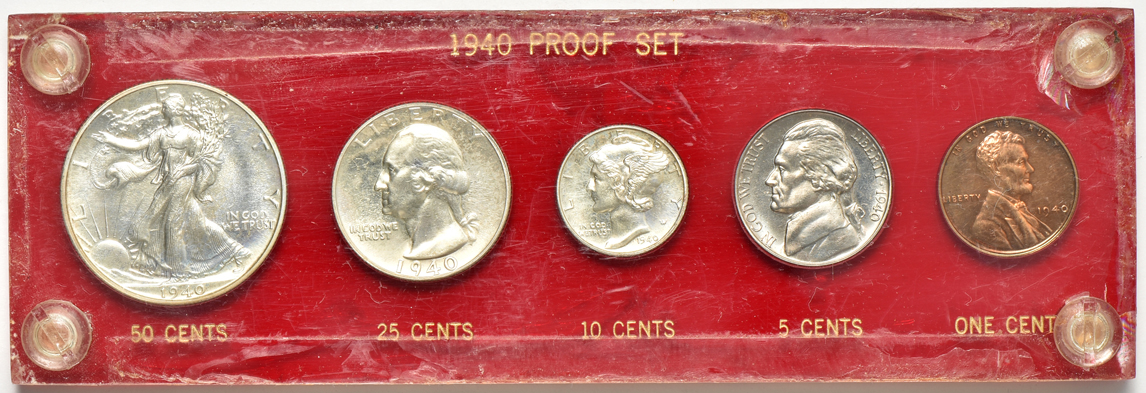 1940 and 1941 Proof Sets in Capital Plastics holders