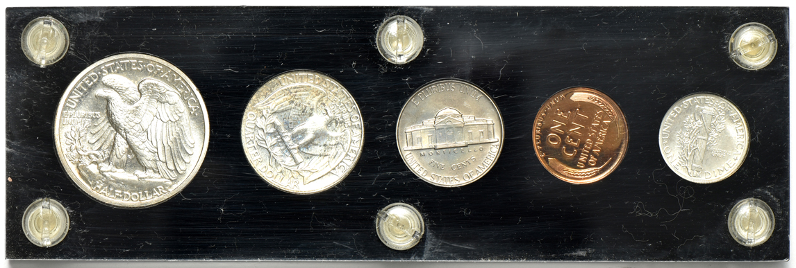 1942 five coin Proof Set, and a 1942 six coin Proof Set, both in a Capital Plastics holder