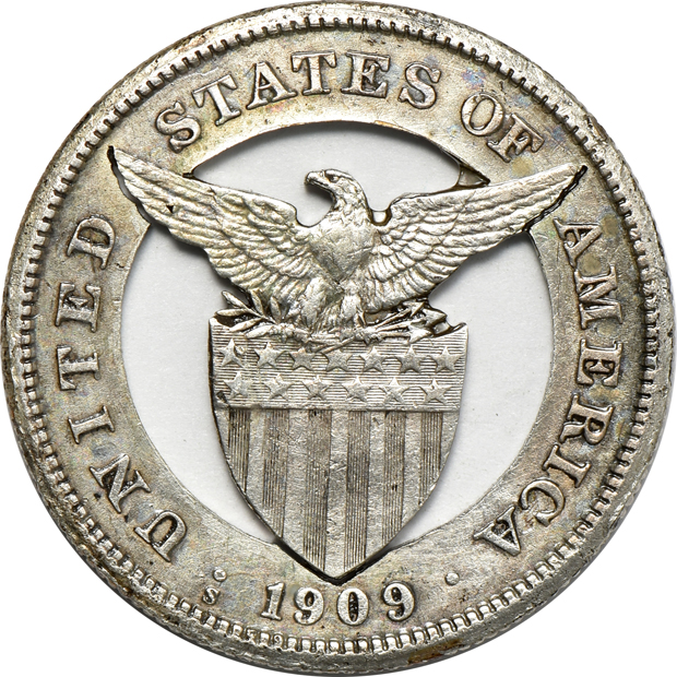 Group of medals, Wilson dollars, and Philippine coinage