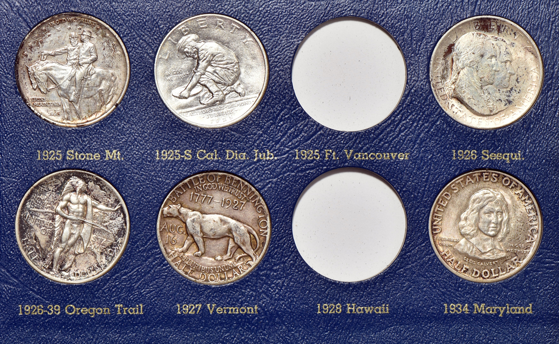 Group of 32 silver commemorative half-dollars