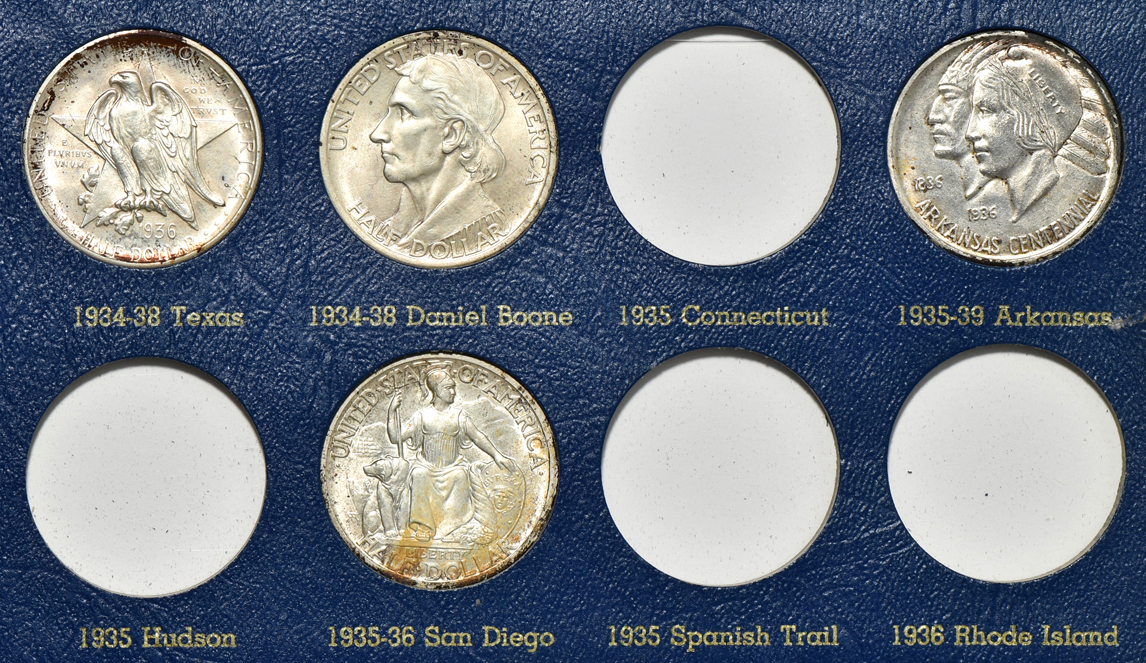 Group of 32 silver commemorative half-dollars