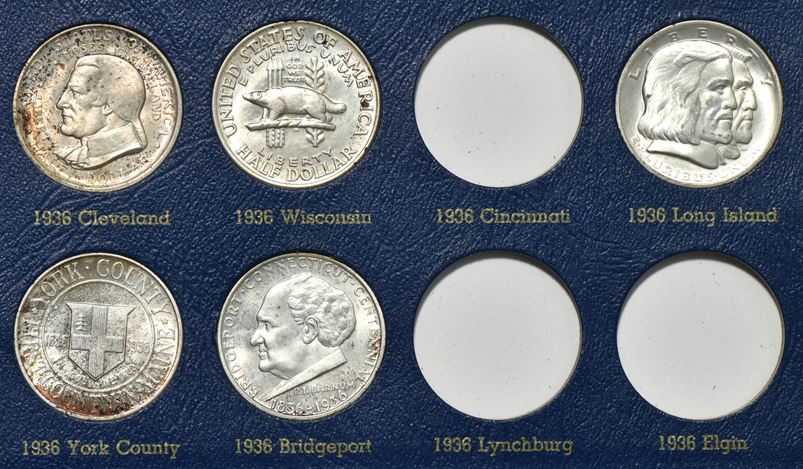 Group of 32 silver commemorative half-dollars