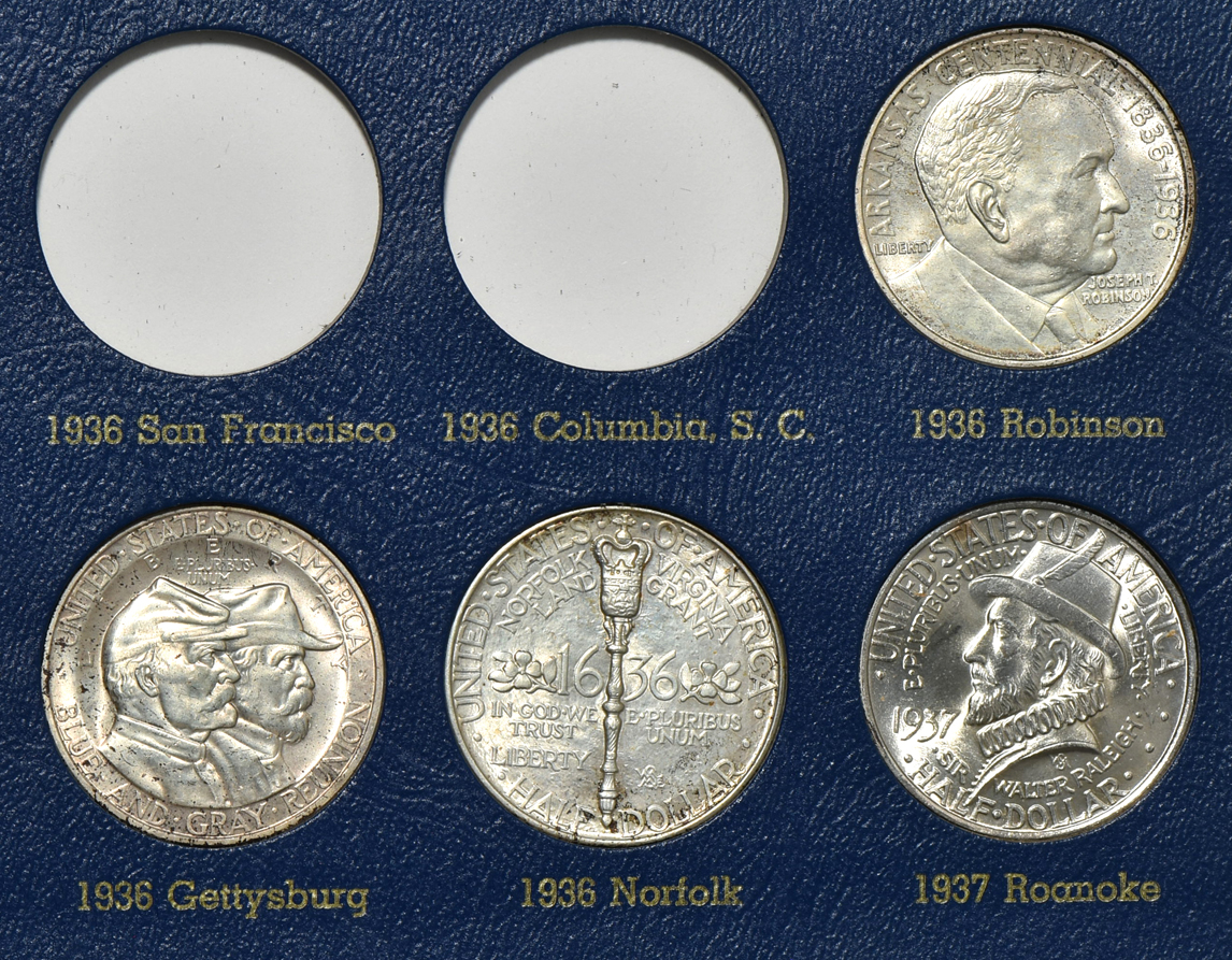 Group of 32 silver commemorative half-dollars